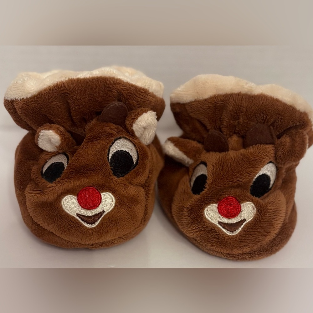 Rudolph The Red Nose Reindeer Infant Baby Unisex Booties Crib Shoes.
